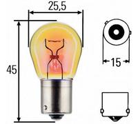 HELLA 8GA 006 841-241 Lampadina - PY21W - Heavy Duty - 24V - 21W - Tipo zoccolo: BAU15s - Scatola - Quantità: 10