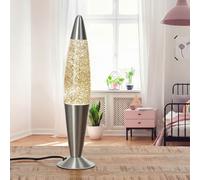 Lampada Glitter Oro Argento Alta 40 Cm Con Lampadina G9 Lampada Da Tavolo