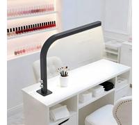 Lampada grande per unghie da scrivania, lampada da trucco a forma di L, luce per manicure dimmerabile 3000-6000K per extension ciglia, tatuaggi, sopracciglia, lavori creativi(Black)