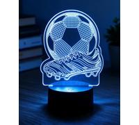Lampada Illusione 3D Calcio, 7 Colori Touch, Luce Notturna Regalo Ragazzi | Alimentazione USB e Batteria, 4 Modalità di Luce, Lampada Decor Camera Ragazzi, Regalo Calcio per Ragazzi