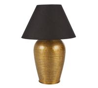 Lampada in alluminio color bronzo con paralume nero