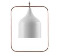 Lampada in Metallo Bianco con Struttura in Rame Stile Industriale 121 cm Mavone