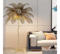 Lampada in Piuma di Struzzo Lampada da Terra in Piume di Struzzo A 3 Colori Dimmerabile Lampada da Terra Moderna Lampada da Terra A Palo Alto con Interruttore A Pedale