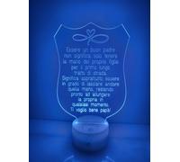 LAMPADA IN PLEXIGLASS REGALO FESTA DEL PAPA' AMORE PERSONALIZZATA LUCE LED RGB