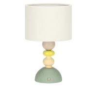 Lampada in porcellana, verde e gialla