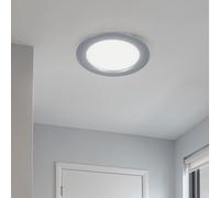 Lampada Incasso Pannello Plafoniera Argento LED Sala Pranzo Corridoio Tondo Alu