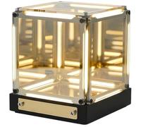 Lampada Infinite Space Abyss, Cubo Tesseract 4D Infinite Space Abyss Light Touch Dimmerabile Cubi Specchio Infinity Ricaricabile LED Hyper Cube Luce Notturna(Warm)