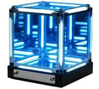 Lampada Infinite Space Abyss, Cubo Tesseract 4D Infinite Space Abyss Light Touch Dimmerabile Cubi Specchio Infinity Ricaricabile LED Hyper Cube Luce Notturna(Blue)