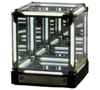 Lampada Infinite Space Abyss, Cubo Tesseract 4D Infinite Space Abyss Light Touch Dimmerabile Cubi Specchio Infinity Ricaricabile LED Hyper Cube Luce Notturna(White)