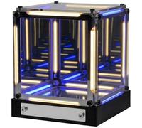 Lampada Infinite Space Abyss, Cubo Tesseract 4D Infinite Space Abyss Light Touch Dimmerabile Cubi Specchio Infinity Ricaricabile LED Hyper Cube Luce Notturna(Warm+Blue)