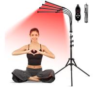 Lampada infrarossi riscaldante,420 LEDs Lampada infrarossi aggiornata, Luce rossa profonda da 660 nm e 850 nm, Luce rossa con supporto, per viso collo e schiena(La lampada non si riscalda)