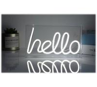 Lampada insegna led neon in cornice plex Cm. 23x4x13 - Hello