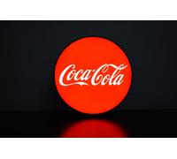 Lampada Insegna Luminosa USB C LED Targa Lightbox Coca Cola Logo Rotonda