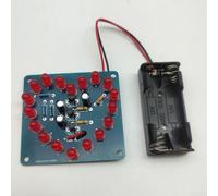 Lampada interattiva fai da te con 18 LED rossi a forma di cuore per insegnare le basi del circuito e le abilità di saldatura agli appassionati (B)