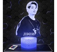 Lampada Jimin decorazione per camera da ragazza Lampada 3D Jimin oggetto k-pop Corea Pop Coreana idea regalo decorazione luce soffusa luce notturna decorazione ufficio. Natale. regalo adolescente TOP