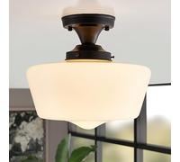 Lampada Lampada Moderna a soffitto, Luce a Filo semifulò la Luce del soffitto, Bicchiere di Latte Opale, Luce Vintage per Camera da Letto, Bagno, corridoio Fatto in Cina