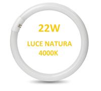 LAMPADA LAMPADINA NEON FLUORESCENTE CIRCOLARE 22W LUCE NATURA 4000K STARTER OMAG