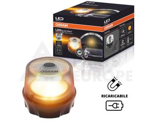 LAMPADA LAMPEGGIANTE TORCIA FARETTO GIROFARO LED ARANCIO RICARICABILE AUTO