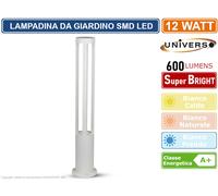 Universo Lampione moderno giardino IP65 LED COB potenza 12W resa luce 120W palo illuminazione viale percorso pedonale lampioncino H. 60cm alimentazione 230V (colore bianco temperatura luce 3000K)