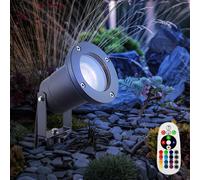 Lampada Lampione Luce con Picchetto Giardino IP65 Telecomando Dimmbar Grigio RGB