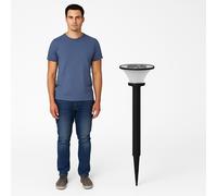 Lampada Lampione Solare Plafoniera da terra viale H84cm Led Calda o Bianca