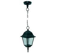 LAMPADA LANTERNA A SOFFITTO - A SOSPENSIONE CON CATENA IN ALLUMINIO NERA