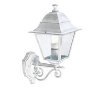 LAMPADA LANTERNA DA PARETE 'OLD' 60 W - cm.45x18x28 BIANCO ARGENTO
