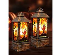 Lampada lanterne halloween, decorazioni halloween con luce a LED, lanterna halloween portatili, halloween decorazioni per oggetti di scena per feste di Halloween - 2 pezzi