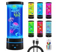 Lampada Lava 29CM, Lampada Meduse Acquario, Lampada a Bolle con Pesci, Lampada Medusa Lave 17 Colori, Lampada Decorativa Rilassante per Camera da Letto Soggiorno Ufficio Regalo per Adulti e Bambini