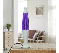 Lampada Lava Da Tavolo Magmalampe Glitter Viola Bianco 42 Cm G9 Retro JENNY [EEK: G]