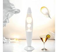 Lampada lava in alluminio e vetro bianco e trasparente per camera dei ragazzi, 36 cm, G9, inclusa lampadina, lampada da tavolo retro per ambiente rilassante in soggiorno TIMMY