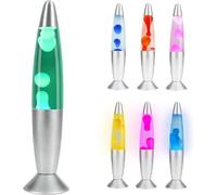 Lampada Lava LED Multicolore - Lampada Lava LED - Lampada Magma a Forma di Razzo, vetro robusto, alluminio - Lampada Lava Movimento Liquido Cera Bianca, Illuminazione LED 7 Colori Alternativi, Verde