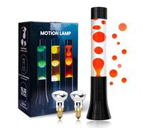 Lampada lava LED Rilassante 25W Lampada di movimento,liquido trasparente LAVA base nera, Lampada retrò Lampada da comodino con 2 lampadine incluse, Decorativa Vintage per Camera da Letto, Soggiorno