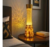 Lampada Da Tavolo Lava Lampada Glitter Dorata In Vetro Effetto 3D Alluminio LED [EEK: Inaditato]