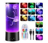 Lampada Lava Medusa con Luci LED Multicolori, Atmosfera Rilassante, Movimento Ipnotico dei Tentacoli e Illuminazione Confortevole, 17 Opzioni di Colore e 4 Modalità di Illuminazione