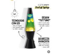 LAMPADA LAVA NERA BOLLE MULTICOLOR A LED ORIGINALE ITOTAL