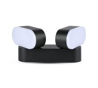 Lampada LED 12W, da Parete Nero Teste Ruotabili Wall Light Bianco Caldo 3000K Ip65