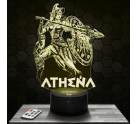 Lampada Led 3D Athena Mitologia Dio decorazione Antica Grecia Olimpo. Idea regalo uomo donna oggetto Athena Mitologia Dio luce notturna adulto decorazione camera. Idea regalo natale uomo donna