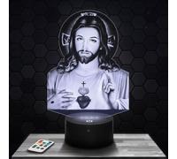 Lampada Led 3D Gesù Cristo Religione decorazione Cattolica Cristiana. Idea regalo uomo donna oggetto Gesù Cristo Religione luce notturna adulto decorazione camera. Idea regalo natale TOP
