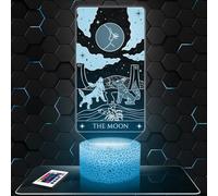 Lampada Led 3D Lunari Tarocchi Arcani decorazione Carta Divinazione Cartomanzia Oracle. Idea regalo uomo donna oggetto Luna Arcane Tarot luce notturna adulto decorazione camera. Idea regalo natale