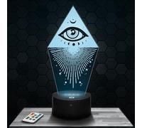 Lampada Led 3D Terzo Occhio decorazione esoterismo spirituale. Idea regalo uomo donna oggetto Terzo Occhio luce notturna adulto decorazione camera. Idea regalo natale uomo donna originale