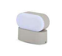 Applique Led Da Parete Dayna 6W 3000K Carcassa Grigia Ovale Orientabile 360 Gra