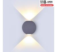 Applique Lampada LED da Muro Palla Sferica 6W 4000K Carcassa Grigia Doppio
