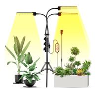 Lampada LED a 3 teste Full Spectrum, treppiede regolabile, telecomando, da 40 a 154 cm