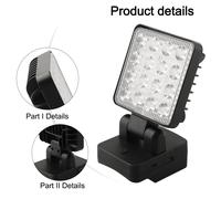 Lampada LED a batteria 18V per riparazioni casa lampada pieghevole gancio