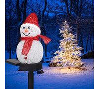 Lampada LED a forma di pupazzo di neve per esterni lampada solare a LED con spina di messa a terra Palo della Luce Solare del Giardino del LED decorazione di Natale per esterni giardino prato terrazze