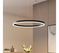 Lampada LED a sospensione Arcchio Albiona, nera, 1 anello, Ø 60 cm Arcchio