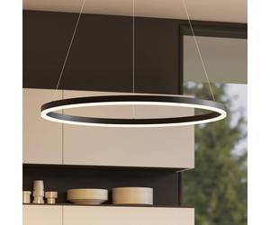 Lampada LED a sospensione Arcchio Albiona, nera, 1 anello, Ø 80 cm Arcchio
