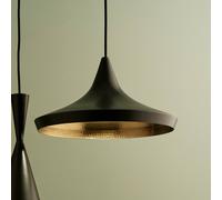 Lampada LED a sospensione Beat Flat di Tom Dixon, nera, Ø 56 cm Tom Dixon