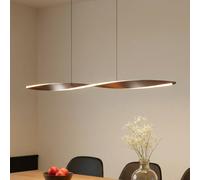 Lampada LED a sospensione Lindby Jaren, nero/marrone, 100 cm, CCT LINDBY